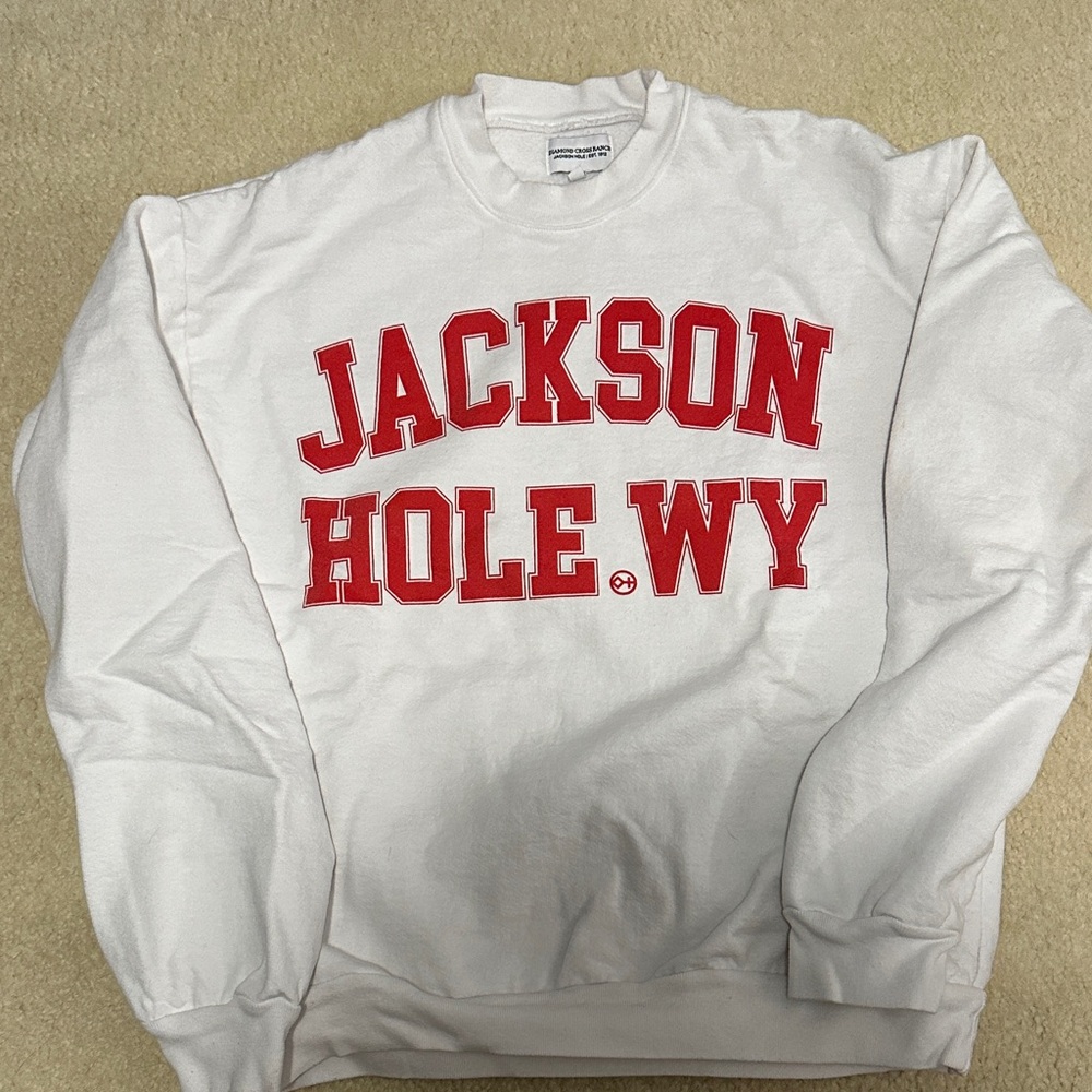 Diamond Cross Ranch White Jackson Hole WY Men's Sweater